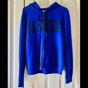 Fleece Zip-Up PINK Hoodie (Blue)
